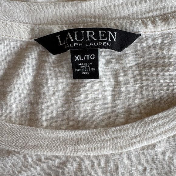 Lauren Ralph Lauren Black Label
Eyelet Slub Jersey Short-Sleeve  Sz XL - Picture 8 of 10